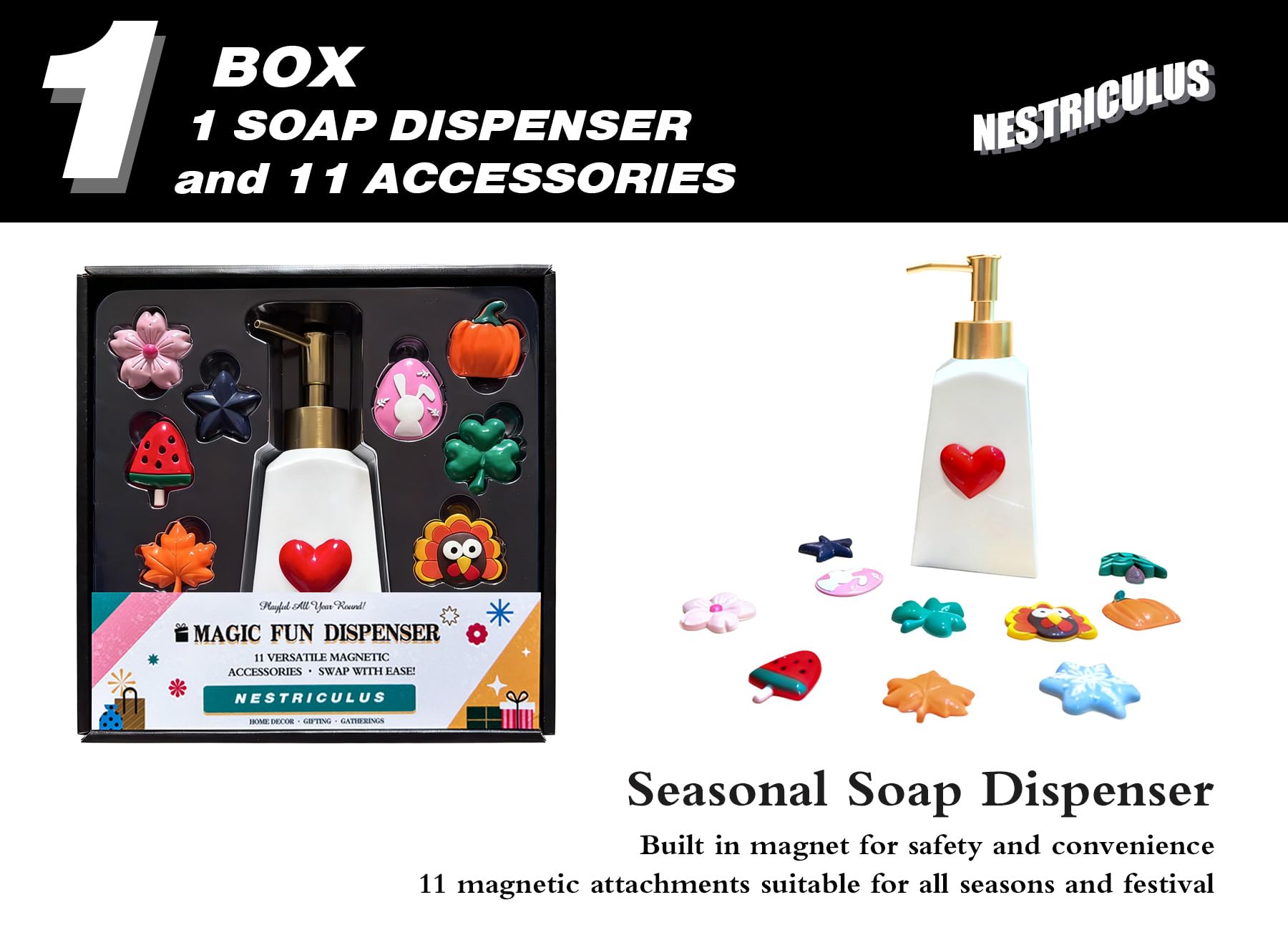 Amazon.com: Nestriculus Seasonal Soap Dispenser with 11